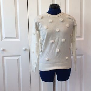 Banana Republic Cream Pom-Pom Sweater